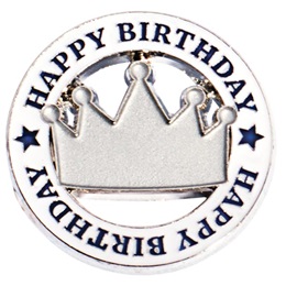 Happy Birthday Award Pin - Bling Crown