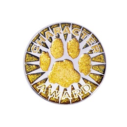 Character Award Pin - Gold Glitter Paw