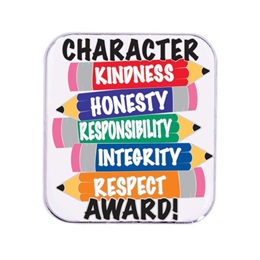 Character Award Pin - Pencil Character Traits