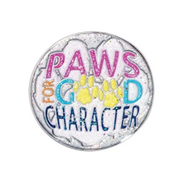 Character Award Pin - Paws For Good Character Glitter