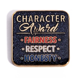 Character Award Glitter Pin - Fairness, Respect, Honesty