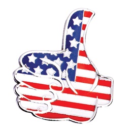 Award Pin - Red, White and Blue Thumbs Up
