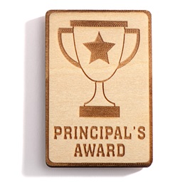 Principal's Award Pin - Engraved Wood