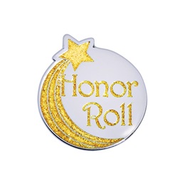 Honor Roll Award Pin - Glitter Shooting Star