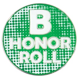 Green B Honor Roll Pin