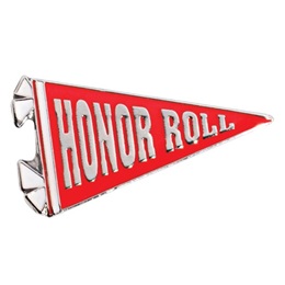 Red Honor Roll Banner Pin
