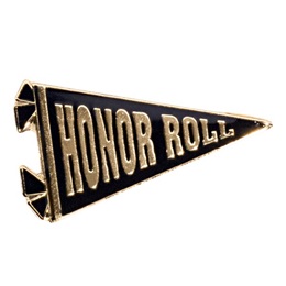 Black and Gold Honor Roll Banner Pin
