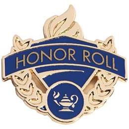 Honor Roll Award Pin - Blue/Gold