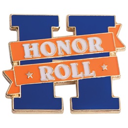 Honor Roll Award Pin - Orange Banner