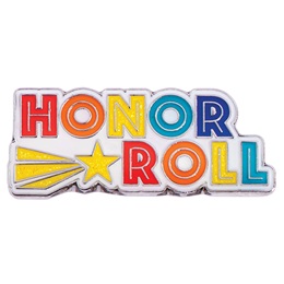 Honor Roll Award Pin - Multi-color Letters and Glitter Star