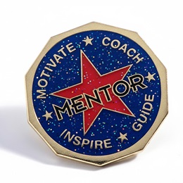 Mentor Award Pin - Blue Glitter