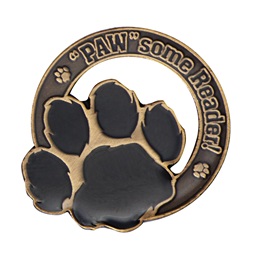 Reading Award Pin - Die-cut "PAW"some Reader