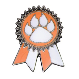 Orange Paw Sunflower Ribbon Pin