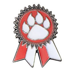 Red Paw Sunflower Ribbon Pin