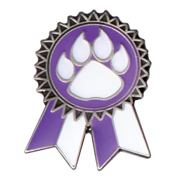 Purple Paw Sunflower Ribbon Pin
