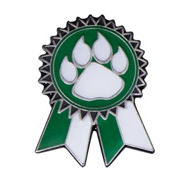 Green Paw Sunflower Ribbon Pin