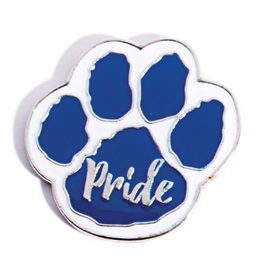 Paw Pride Award Pin - Blue/White