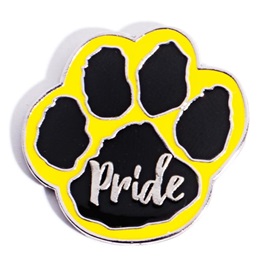 Paw Pride Award Pin - Black/Yellow
