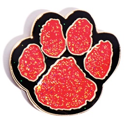 Paw Award Pin - Glitter Red/Black