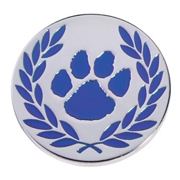 Award Pin - Blue Paw and Laurel Leaves