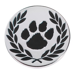 Award Pin - Black Paw and Laurel Leaves