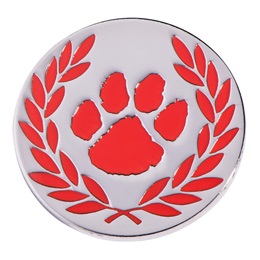 Award Pin - Red Paw and Laurel Leaves