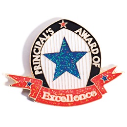 Principal's Award Pin - Blue Glitter Star