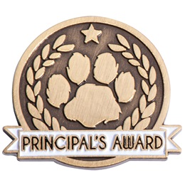 Principal's Award Pin - Brushed Metal Paw