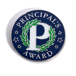 Principal's Award Pin - Letter/Laurel Leaves