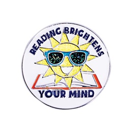 Reading Award Pin - Reading Brightens Your Mind