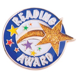 Reading Award Pin - Gold Glitter Shooting Star