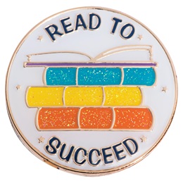 Reading Award Pin - Glitter Read to Succeed Books