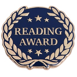 Reading Award Pin - Reading Award Blue and Gold Laurel
