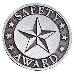 Safety Award Pin - Brushed Metal Star