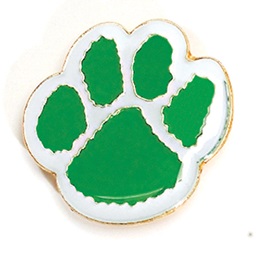 Award Pin - Green and White Paw