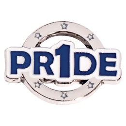 Blue and Silver Pr1de Die Cut Pin
