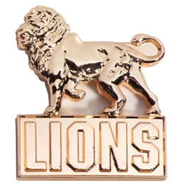3D Mascot Award Pin - Molded Gold Lions