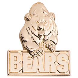 3D Mascot Award Pin - Molded Gold Bears