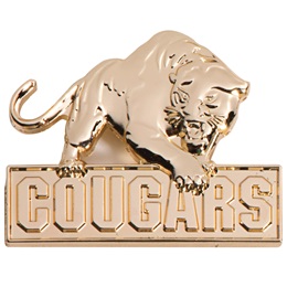 3D Mascot Award Pin - Molded Gold Cougars