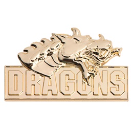 3D Mascot Award Pin - Molded Gold Dragons