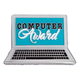 Computer Award Pin - Blue Laptop