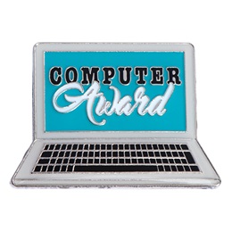 Computer Award Pin - Blue Laptop