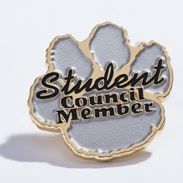 Student Council Award Pin - Gold and Silver Paw