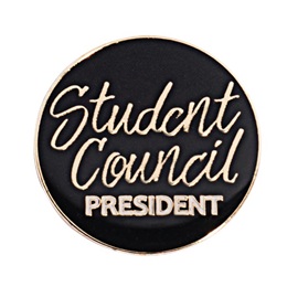 Student Council President Black and Gold Pin