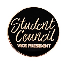 Student Council Vice President Black and Gold Pin