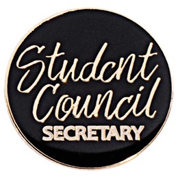 Student Council Secretary Black and Gold Pin