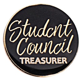 Student Council Treasurer Black and Gold Pin