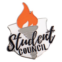 Student Council Torch and Shield Pin
