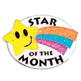 Glitter Star of the Month Pin