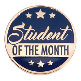 Student of the Month Award Pin - Gold Stars Banner